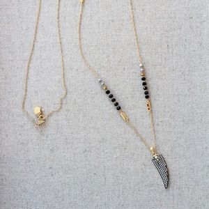 Long line horn necklace
